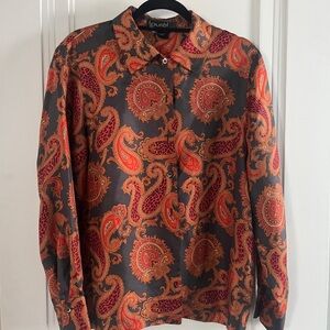 Men's Paisley Shirt - Orange and Brown